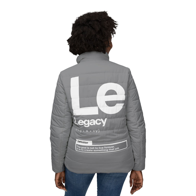 NOVL Women’s Puffer Jacket: Legacy Grey | White