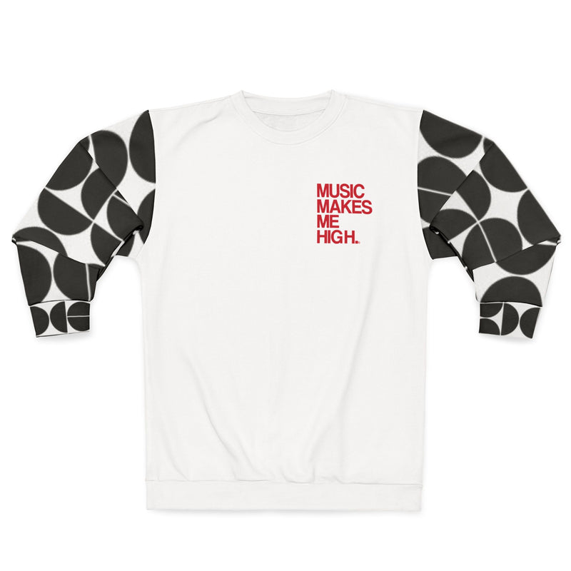 MMMH Unisex Sweatshirt: Black Geo/White | Red