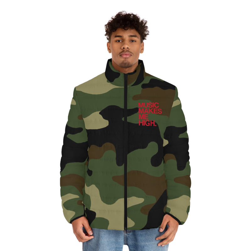 MMMH Men's Puffer Jacket: Camo | Red