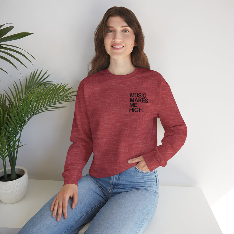 MMMH Unisex Sweatshirt: Heather Sport Scarlet Red | Black Lettering