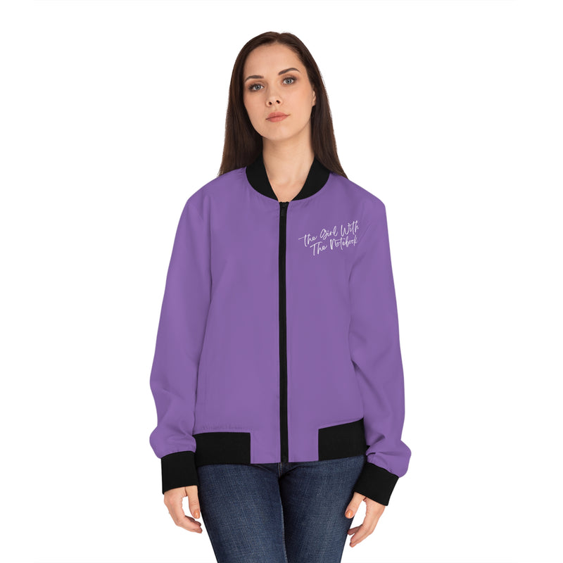 TGWTN Women's Bomber Jacket: White | Light Purple