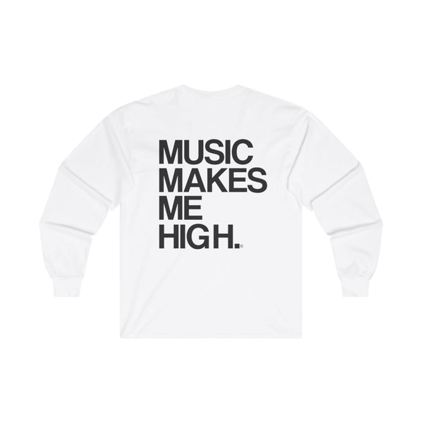 MMMH Unisex Long Sleeve Tee: White | Black Lettering