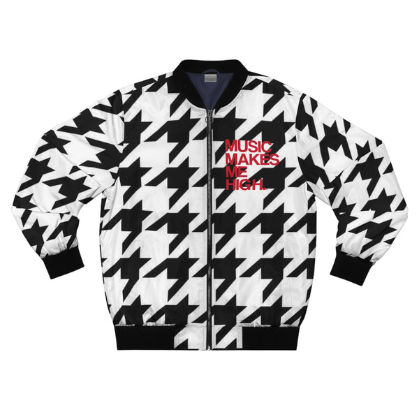 MMMH Unisex Bomber Jacket: Houndstooth | Red