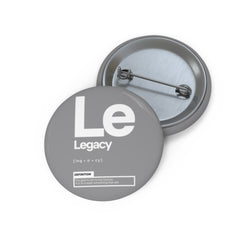 NOVL Round Pin: Legacy Grey| White