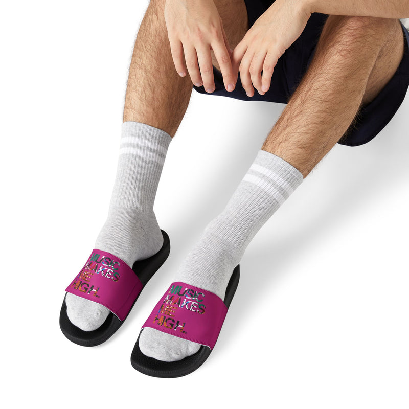 MMMH Unisex Slides: Pink/Black | Graffiti