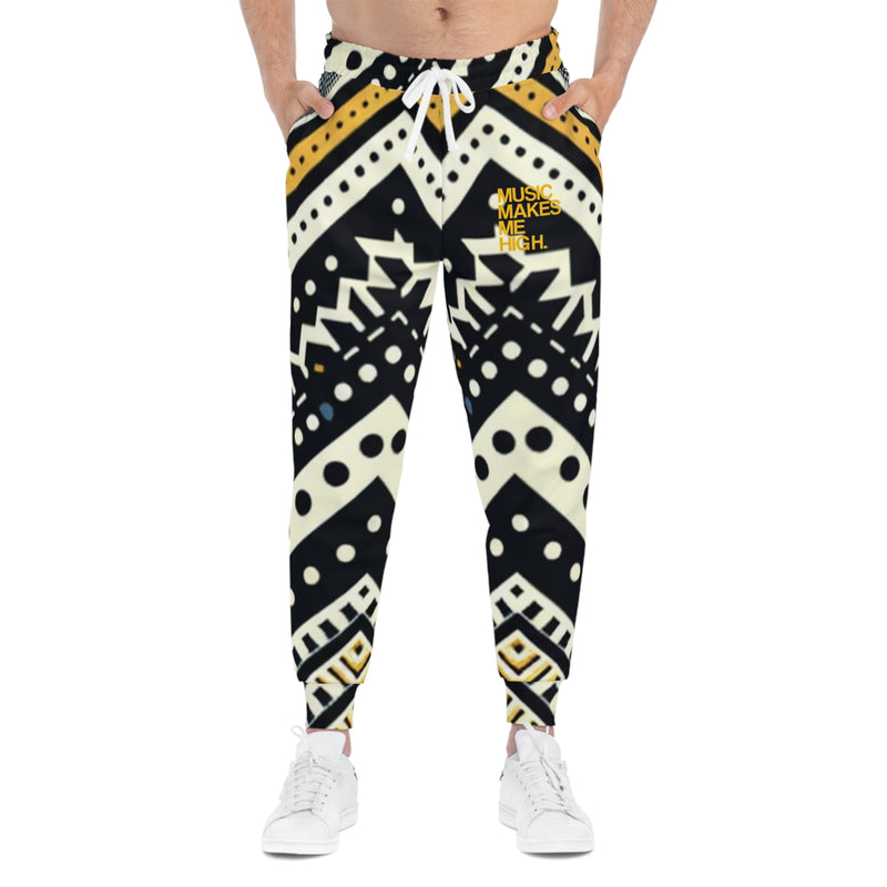 MMMH Unisex Joggers: Black Abstract | Yellow