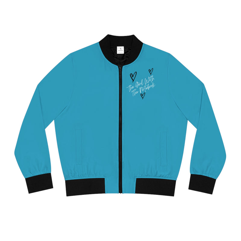 TGWTN Women's Bomber Jacket: Black/White | Turquoise