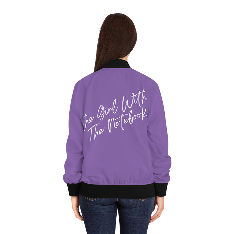 TGWTN Women's Bomber Jacket: White | Light Purple