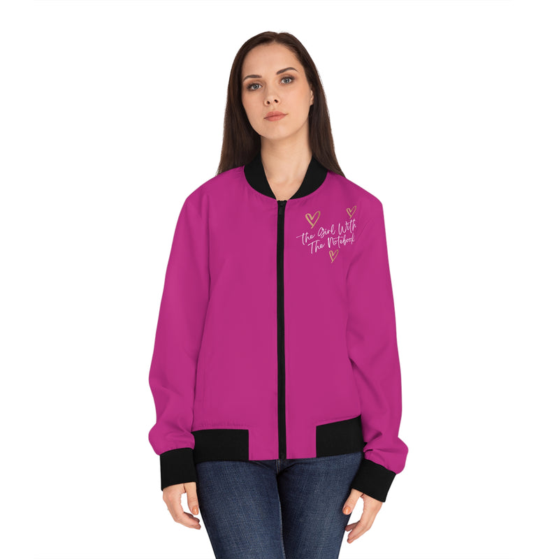 TGWTN Women's Bomber Jacket: Brown/White | Pink