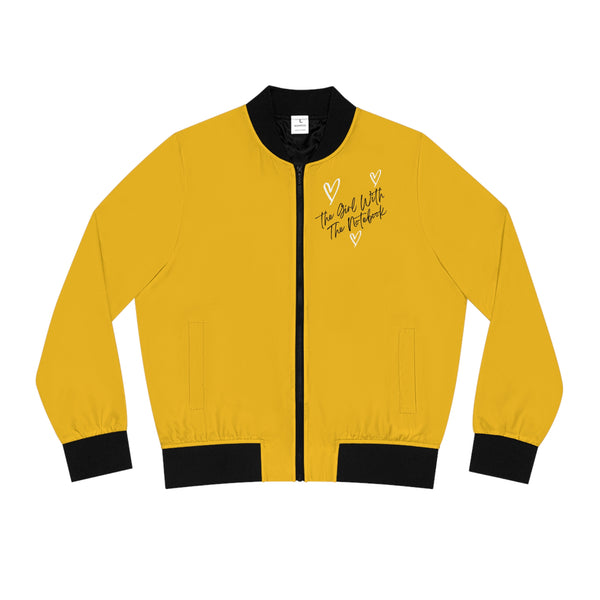 TGWTN Women's Bomber Jacket: White/Black | Yellow