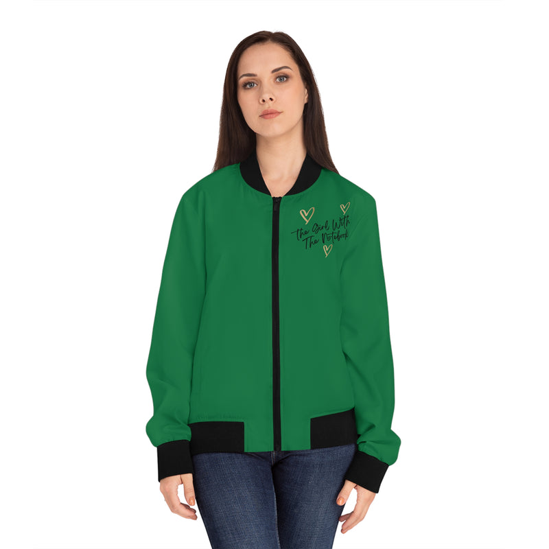 TGWTN Women's Bomber Jacket: Brown/Black | Dark Green