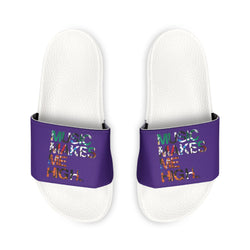 MMMH Unisex Slides: Purple/White | Graffiti