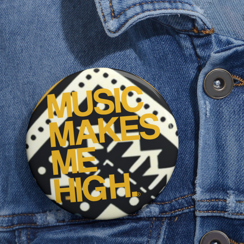 MMMH Round Pin: Black Abstract | Yellow