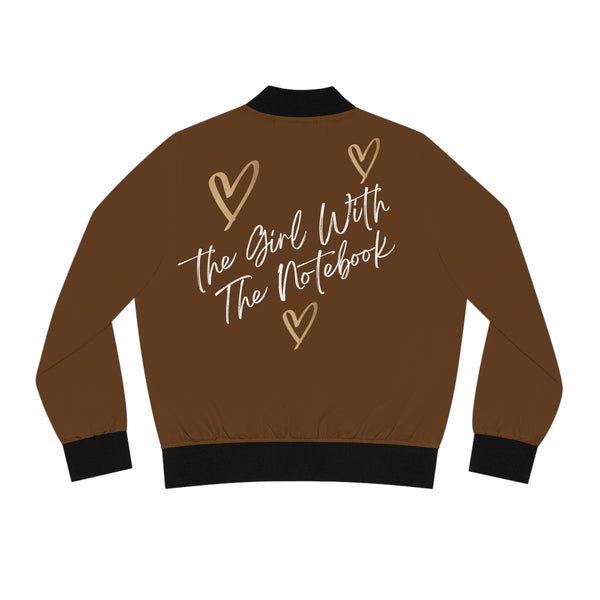 TGWTN Women's Bomber Jacket: Brown/White | Brown