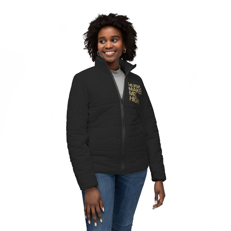 MMMH Women’s Puffer Jacket: Black | Gold