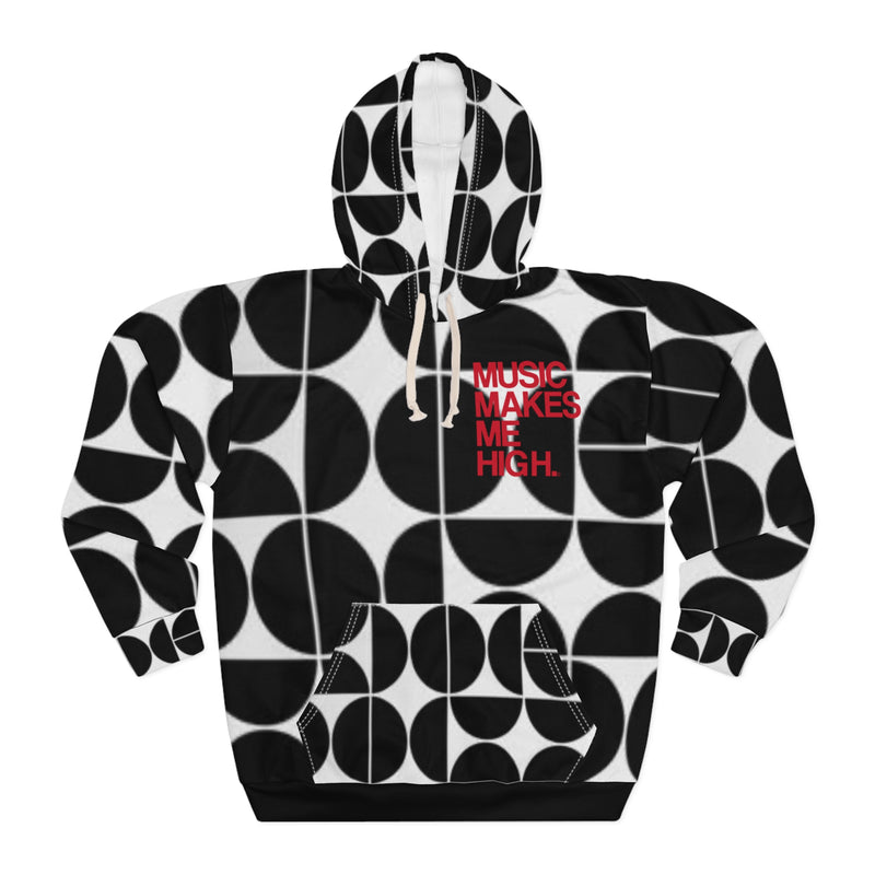 MMMH Unisex Hoodie: Black Geo | Red