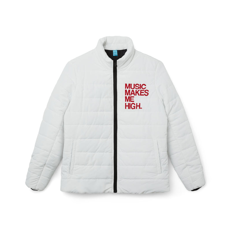 MMMH Women’s Puffer Jacket: White | Red