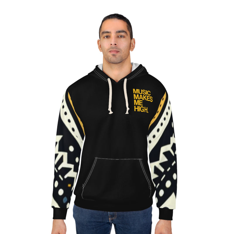 MMMH Unisex Hoodie: Black Abstract/Black | Yellow