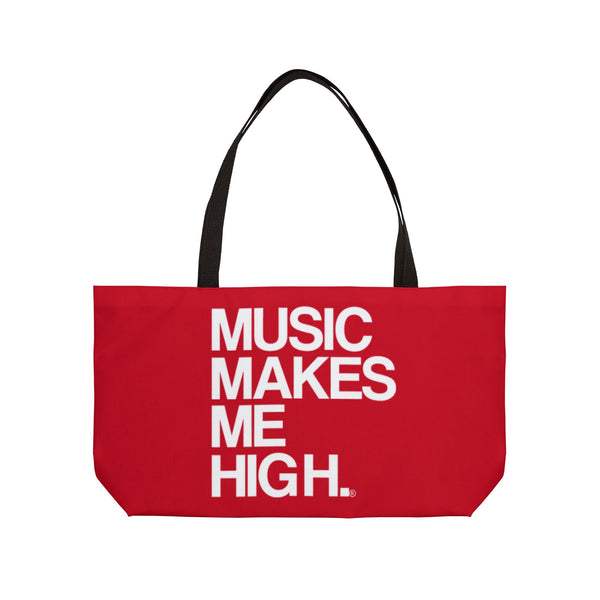 MMMH Weekender Bag (Black Handle): Red | White