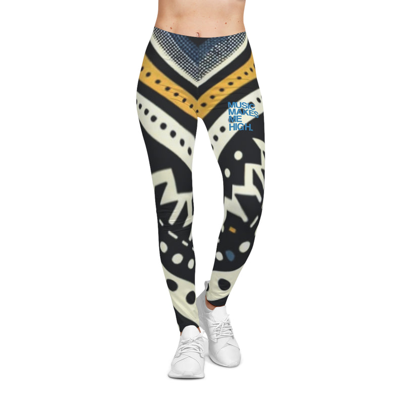 MMMH Leggings: Black Abstract | Blue