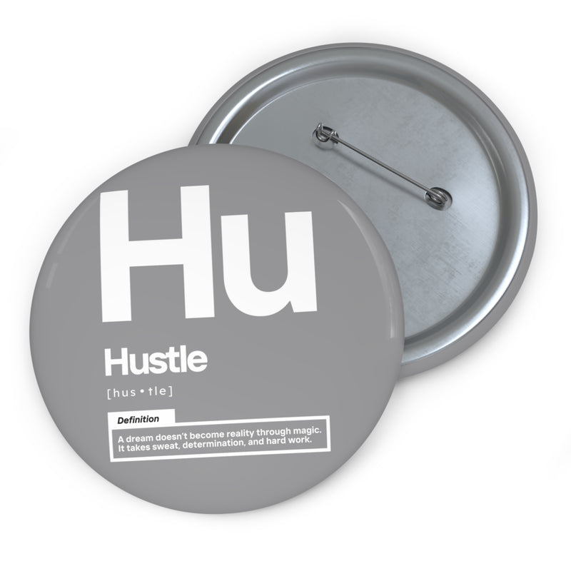 NOVL Round Pin: Hustle White | Grey