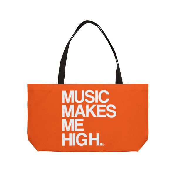 MMMH Weekender Bag (Black Handle): Orange | White