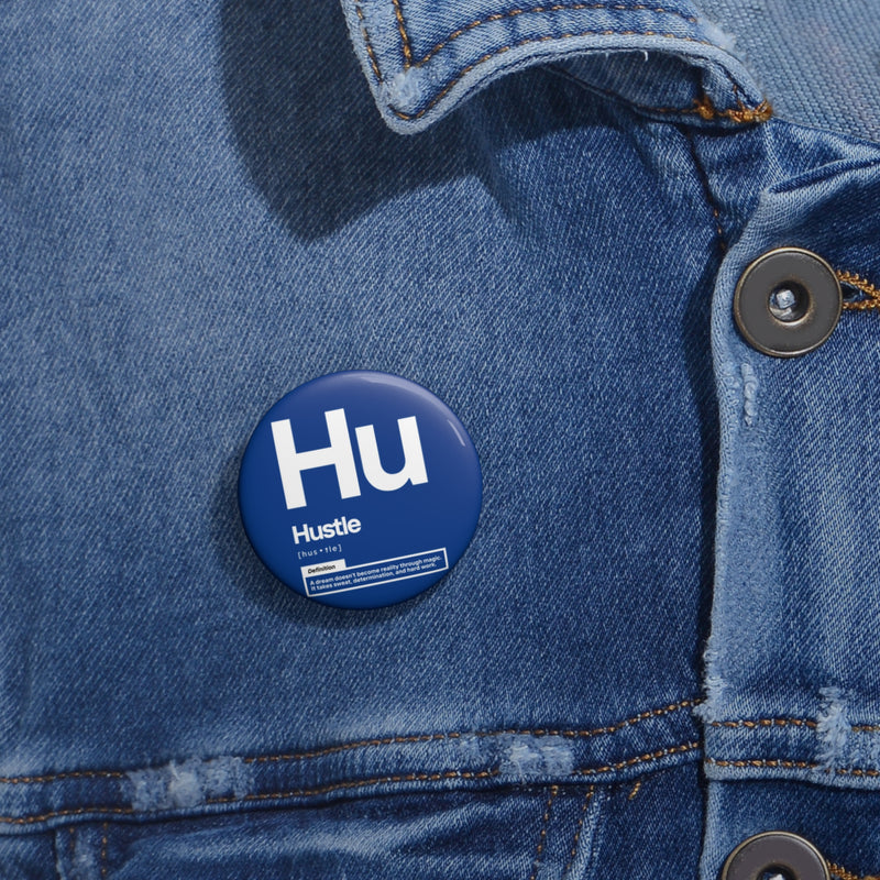 NOVL Round Pin: Hustle White | Dark Blue