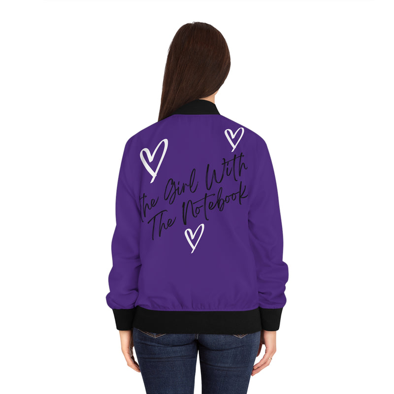 TGWTN Women's Bomber Jacket: White/Black | Purple