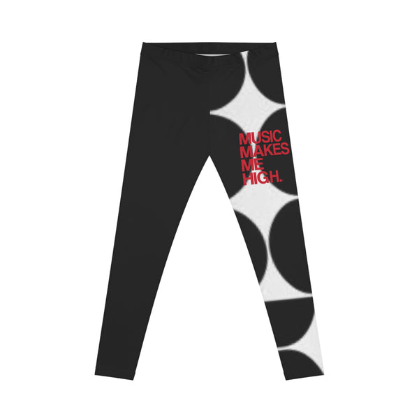 MMMH Leggings: Black Geo/Black | Red