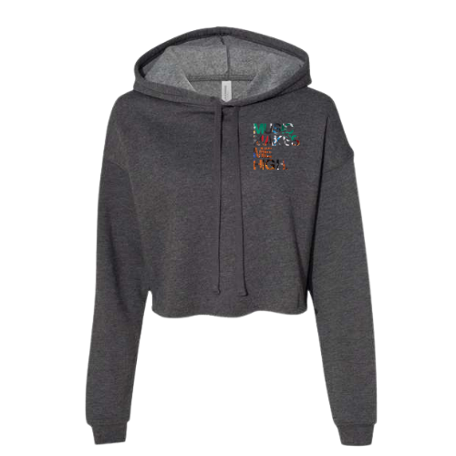 MMMH Cropped Hoodie: Dark Gray Heather | Graffiti