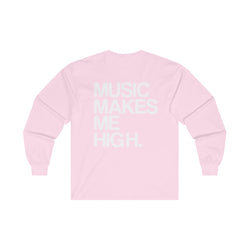 MMMH Unisex Long Sleeve Tee: Light Pink | White Lettering