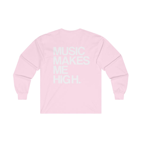 MMMH Unisex Long Sleeve Tee: Light Pink | White Lettering