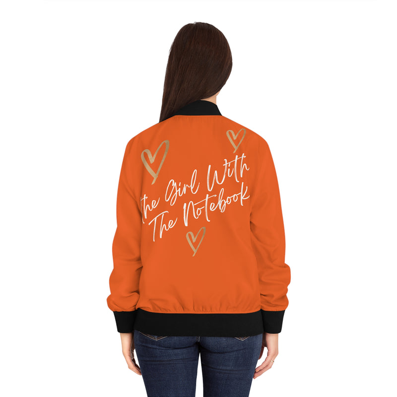 TGWTN Women's Bomber Jacket: Brown/White | Orange