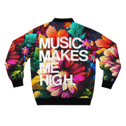 MMMH Unisex Bomber Jacket: Floral | White