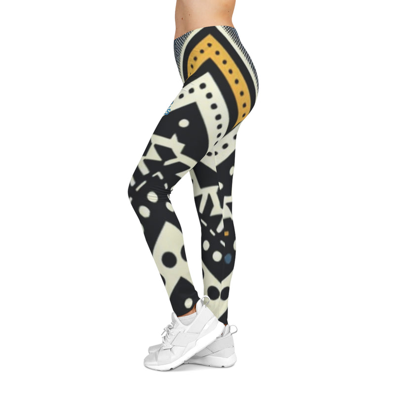 MMMH Leggings: Black Abstract | Blue