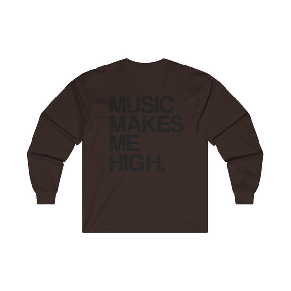 MMMH Unisex Long Sleeve Tee: Dark Chocolate | Black Lettering