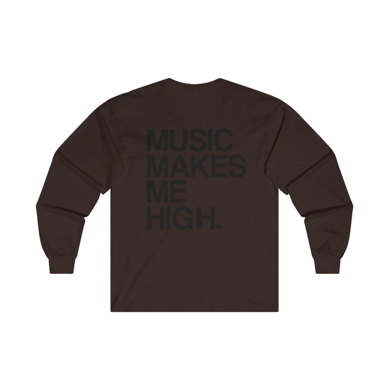 MMMH Unisex Long Sleeve Tee: Dark Chocolate | Black Lettering