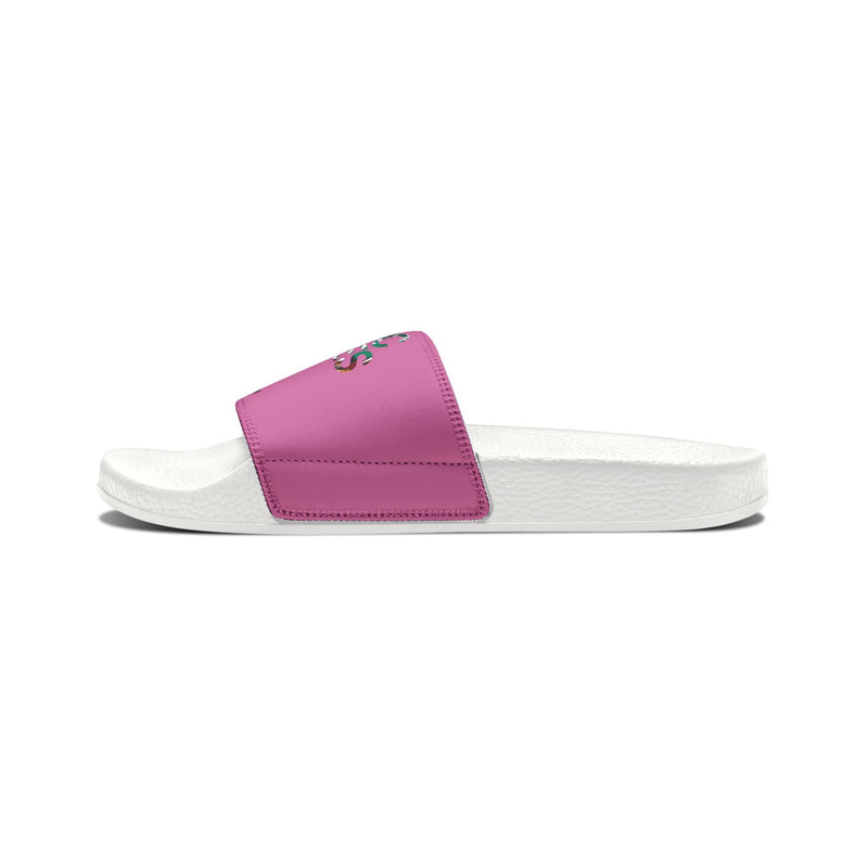 MMMH Unisex Slides: Light Pink/White | Graffiti