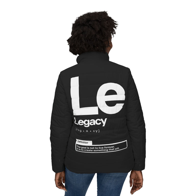 NOVL Women’s Puffer Jacket: Legacy Black | White