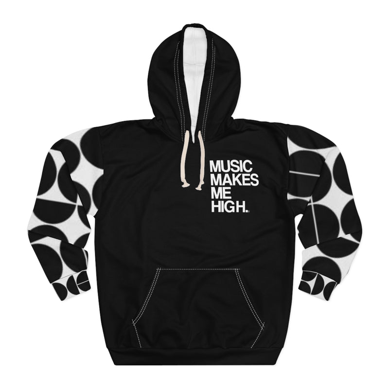 MMMH Unisex Hoodie: Black Geo/Black | White