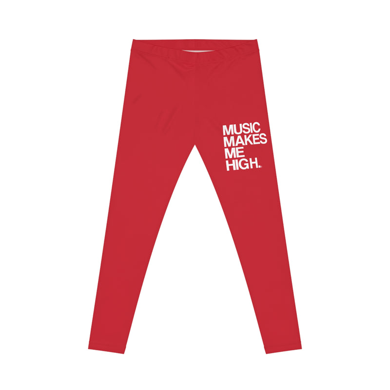 MMMH Leggings: Dark Red | White