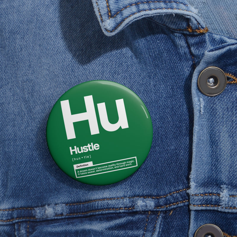 NOVL Round Pin: Hustle White | Dark Green