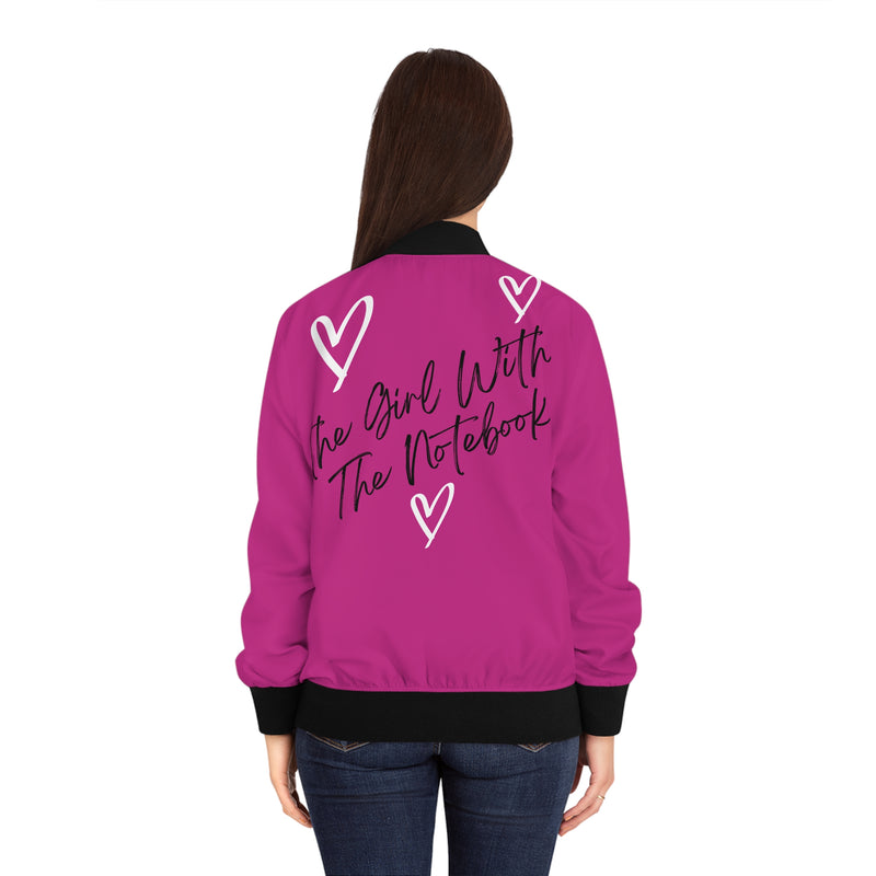 TGWTN Women's Bomber Jacket: White/Black | Pink