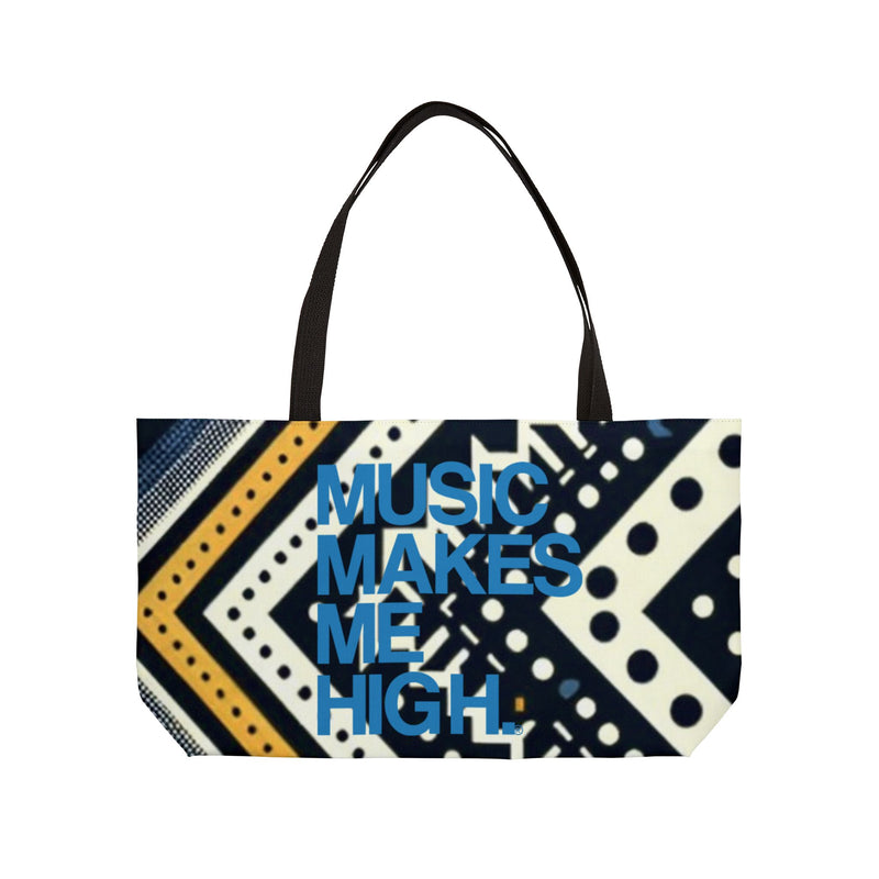 MMMH Weekender Bag (Black Handle): Black Abstract | Blue