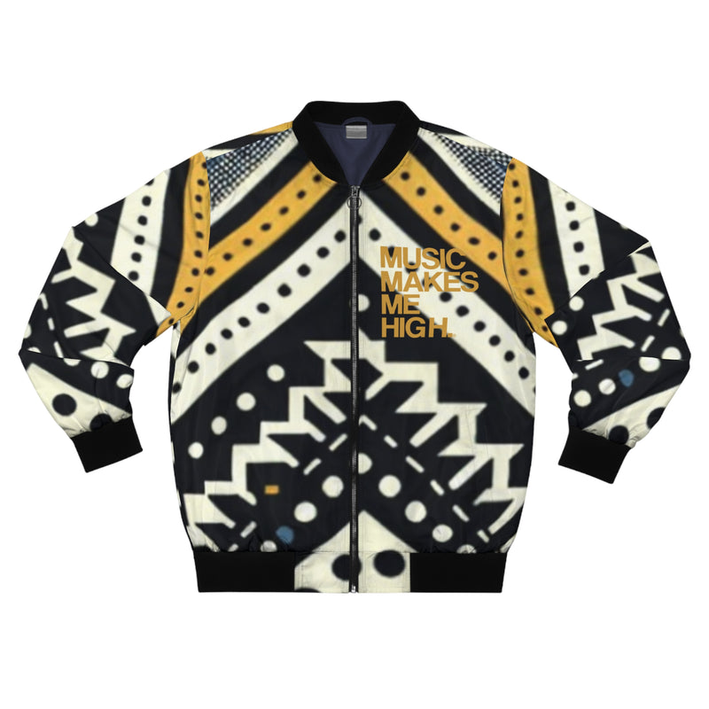 MMMH Unisex Bomber Jacket: Black Abstract | Gold