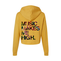 MMMH Cropped Hoodie: Heather Mustard | Floral