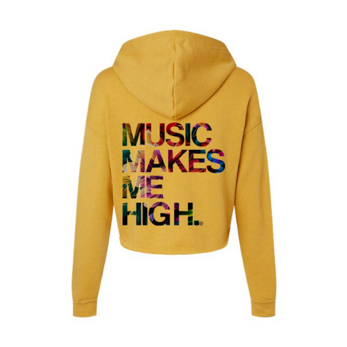 MMMH Cropped Hoodie: Heather Mustard | Floral