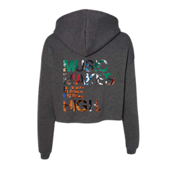 MMMH Cropped Hoodie: Dark Gray Heather | Graffiti