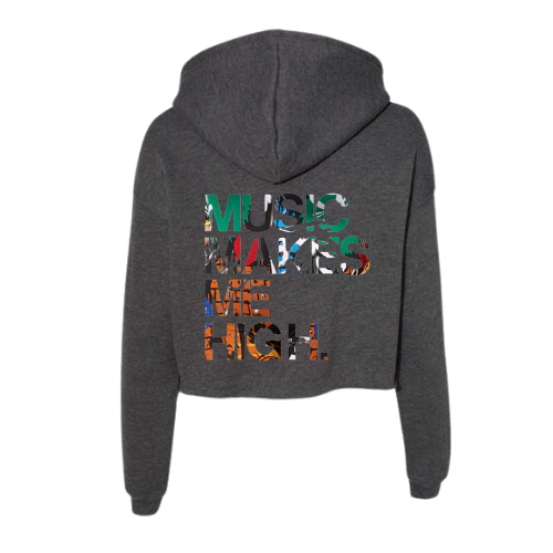 MMMH Cropped Hoodie: Dark Gray Heather | Graffiti