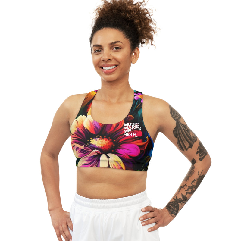 MMMH Sports Bra: Floral | White